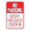 Signmission No Parking Except for Guest Check-In Heavy-Gauge Aluminum Sign, 18" L, 12" H, A-1218-23625 A-1218-23625 - alternate 1